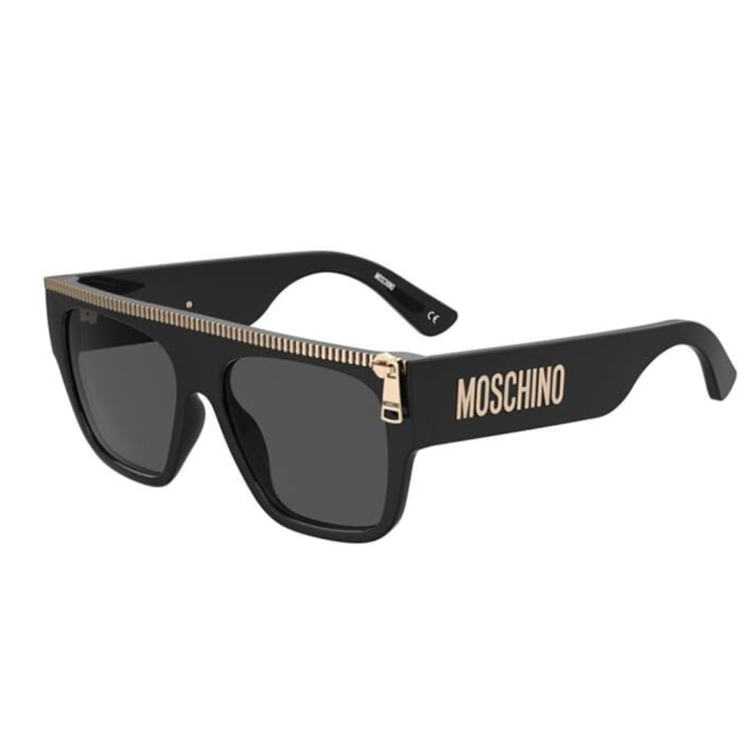 occhiali da sole Moschino donna, Moschino MOS165S, occhiali Moschino con zip, occhiali da sole neri Moschino, occhiali Moschino blu elettrico, occhiali fashion estate donna, occhiali glamour Moschino

