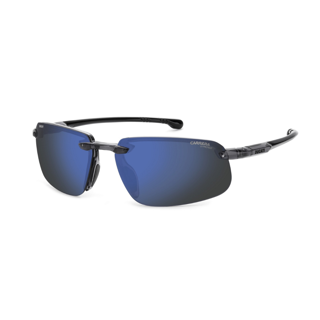Carrera Ducati Carduc 043/s, occhiali Ducati uomo, occhiali sportivi Carrera, occhiali da sole blu specchiati, occhiali Carrera 043s R6S, Ducati eyewear

