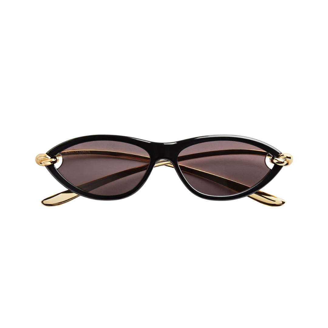occhiali cat eye Bottega Veneta, BV1390S Knot, occhiali neri oro Bottega, occhiali donna Bottega Veneta, occhiali lenti cut-out